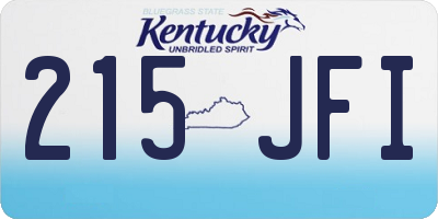 KY license plate 215JFI