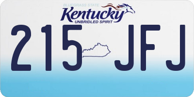 KY license plate 215JFJ
