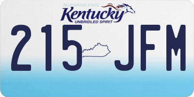 KY license plate 215JFM