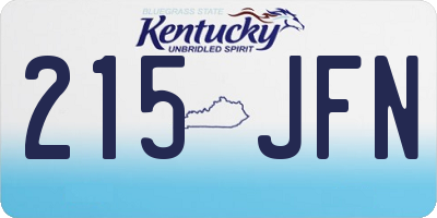 KY license plate 215JFN