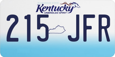 KY license plate 215JFR