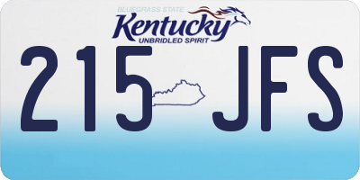 KY license plate 215JFS