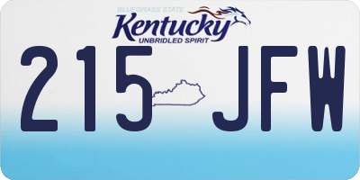 KY license plate 215JFW