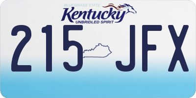 KY license plate 215JFX