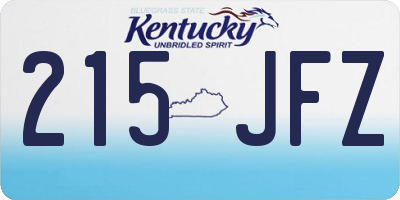 KY license plate 215JFZ