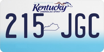 KY license plate 215JGC
