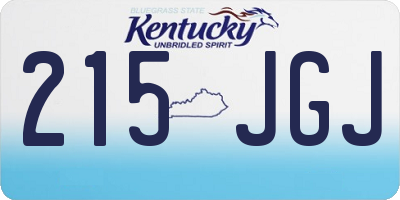 KY license plate 215JGJ