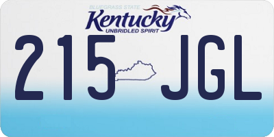 KY license plate 215JGL