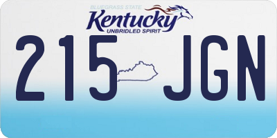 KY license plate 215JGN