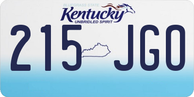 KY license plate 215JGO