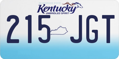 KY license plate 215JGT