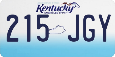 KY license plate 215JGY