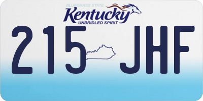 KY license plate 215JHF
