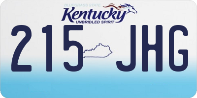 KY license plate 215JHG