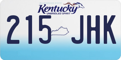 KY license plate 215JHK