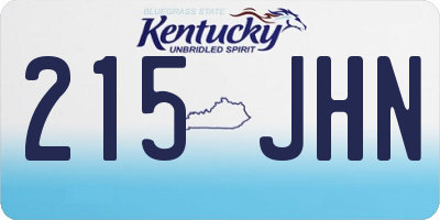 KY license plate 215JHN