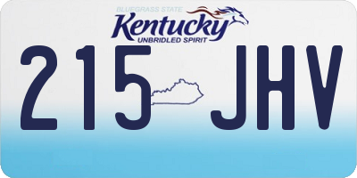 KY license plate 215JHV