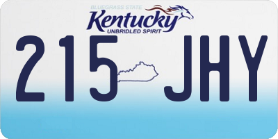 KY license plate 215JHY