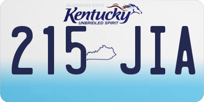 KY license plate 215JIA