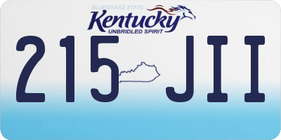 KY license plate 215JII