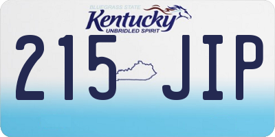 KY license plate 215JIP