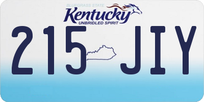 KY license plate 215JIY
