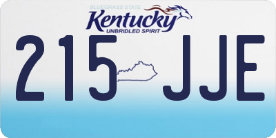 KY license plate 215JJE