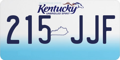 KY license plate 215JJF
