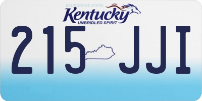 KY license plate 215JJI