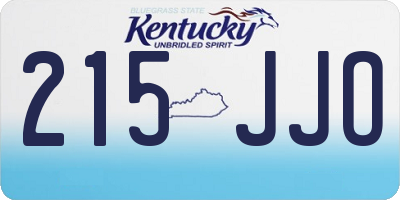 KY license plate 215JJO