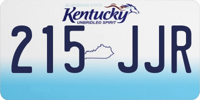 KY license plate 215JJR