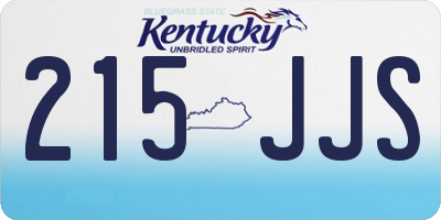 KY license plate 215JJS
