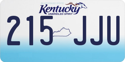 KY license plate 215JJU