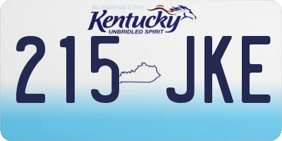 KY license plate 215JKE
