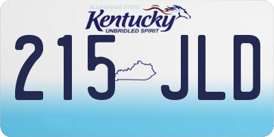 KY license plate 215JLD