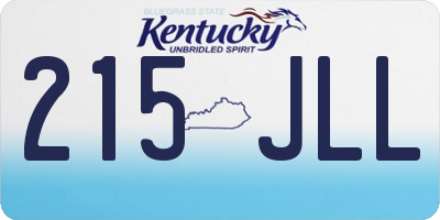 KY license plate 215JLL