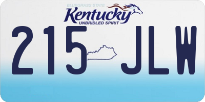 KY license plate 215JLW