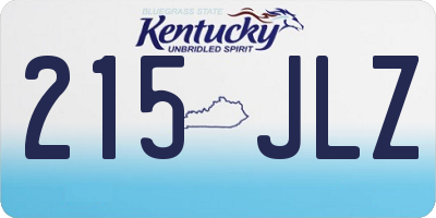KY license plate 215JLZ