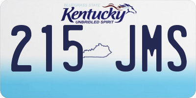 KY license plate 215JMS