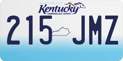 KY license plate 215JMZ