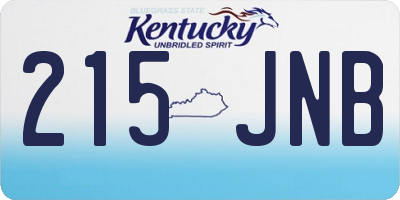 KY license plate 215JNB