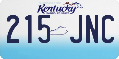 KY license plate 215JNC