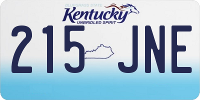 KY license plate 215JNE