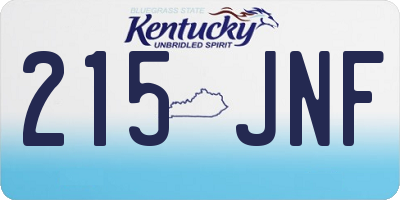 KY license plate 215JNF