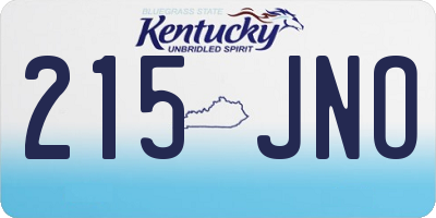 KY license plate 215JNO