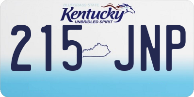 KY license plate 215JNP