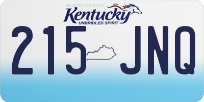 KY license plate 215JNQ