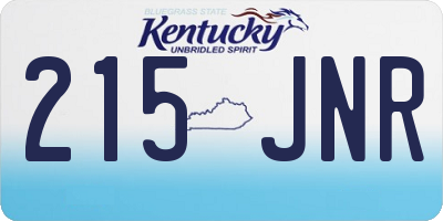 KY license plate 215JNR