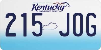 KY license plate 215JOG
