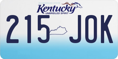 KY license plate 215JOK